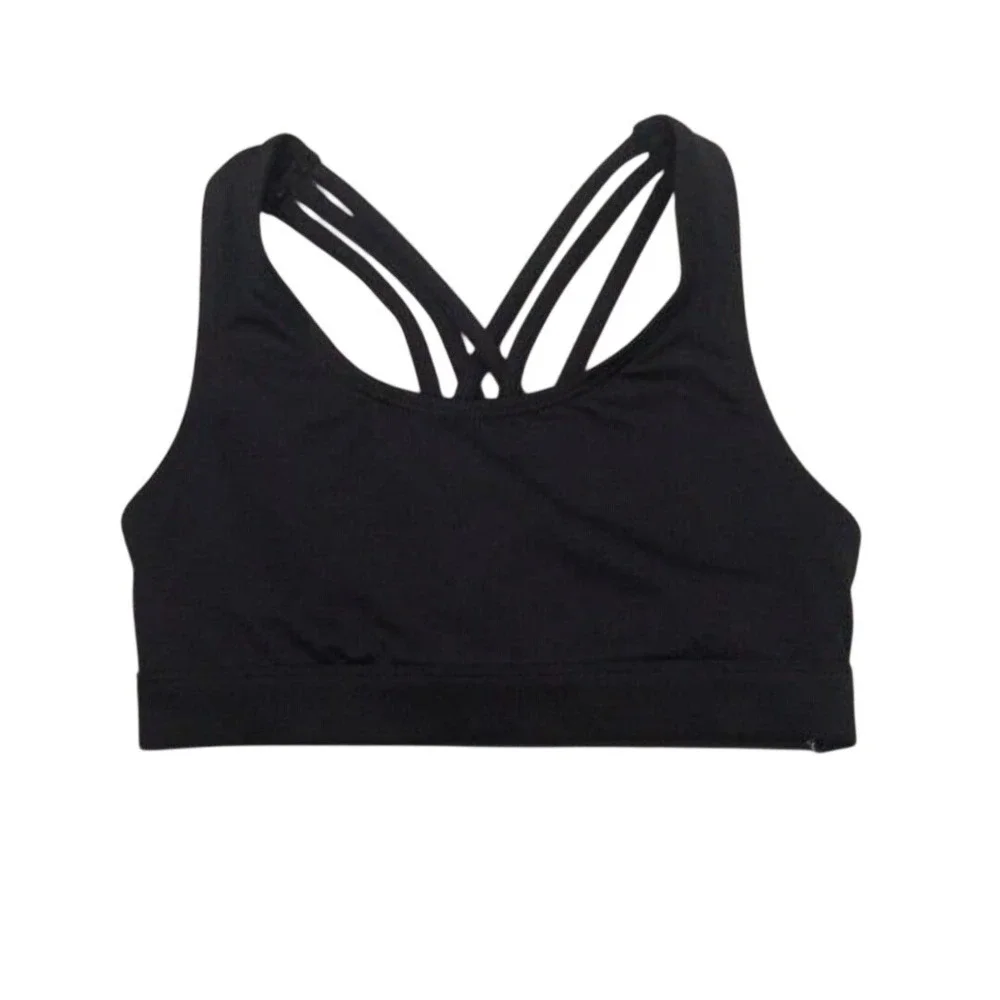 Justice sports bra black size 30 strappy